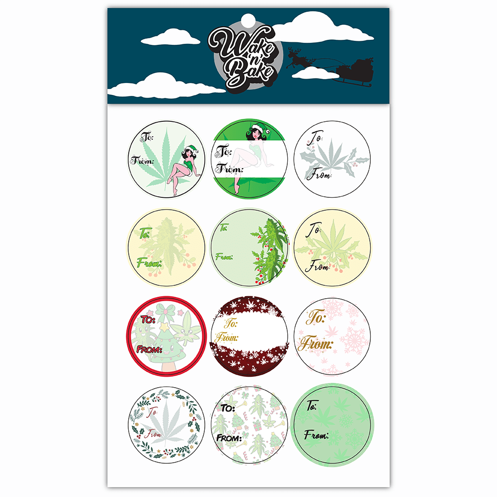 WAKE 'N' BAKE | 24 PACK OF 420 XMAS STICKERS