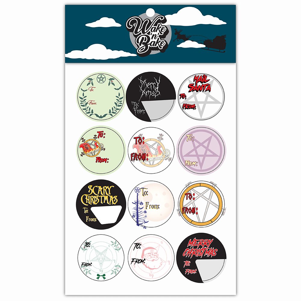 WAKE 'N' BAKE | 24 PACK OF SATANIC XMAS STICKERS
