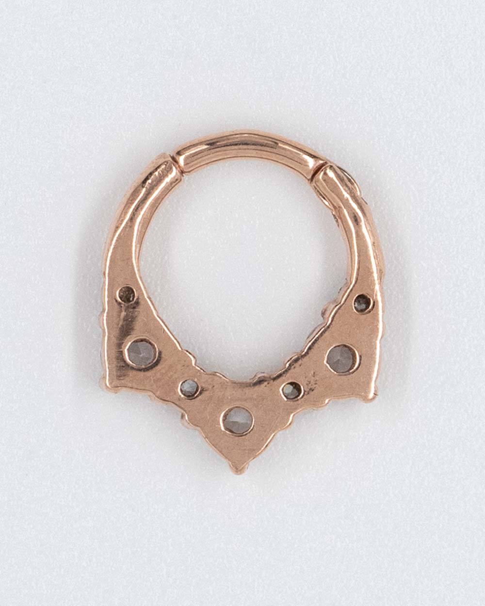 16 Gauge | 8mm Rose Gold 7 Cz Hinged Clicker