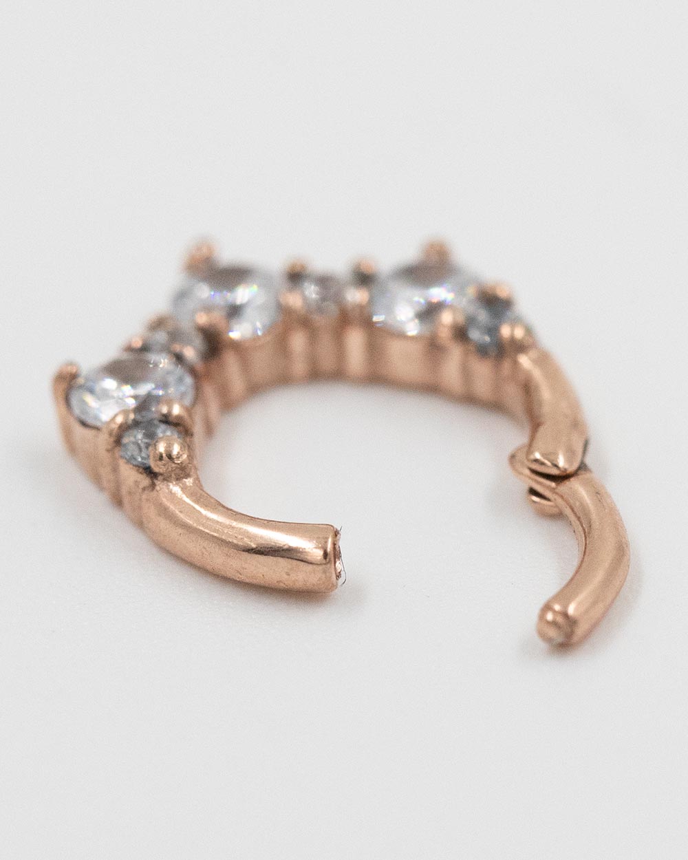 16 Gauge | 8mm Rose Gold 7 Cz Hinged Clicker