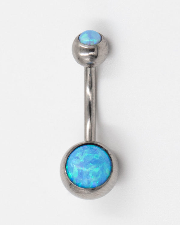 Titanium Opal Navel Curved Barbell