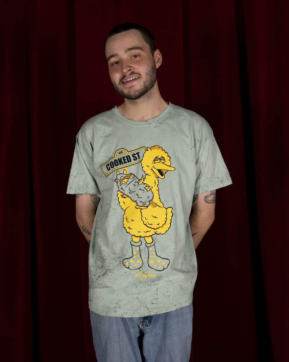 Cooked Street Green Wash T-Shirt