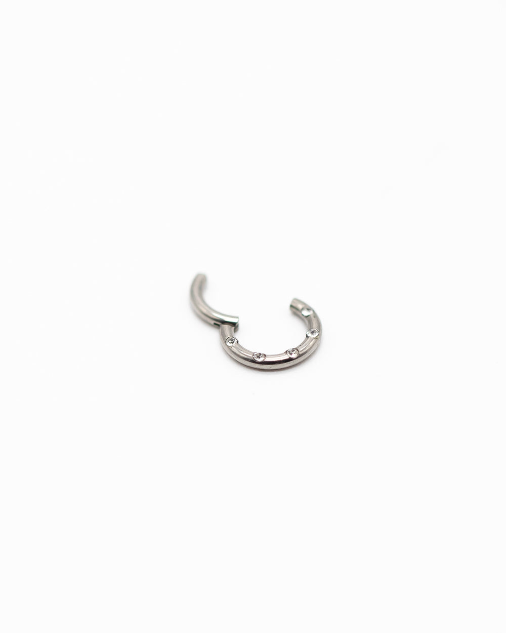 Titanium Hinged Ring with Diamonte Detail