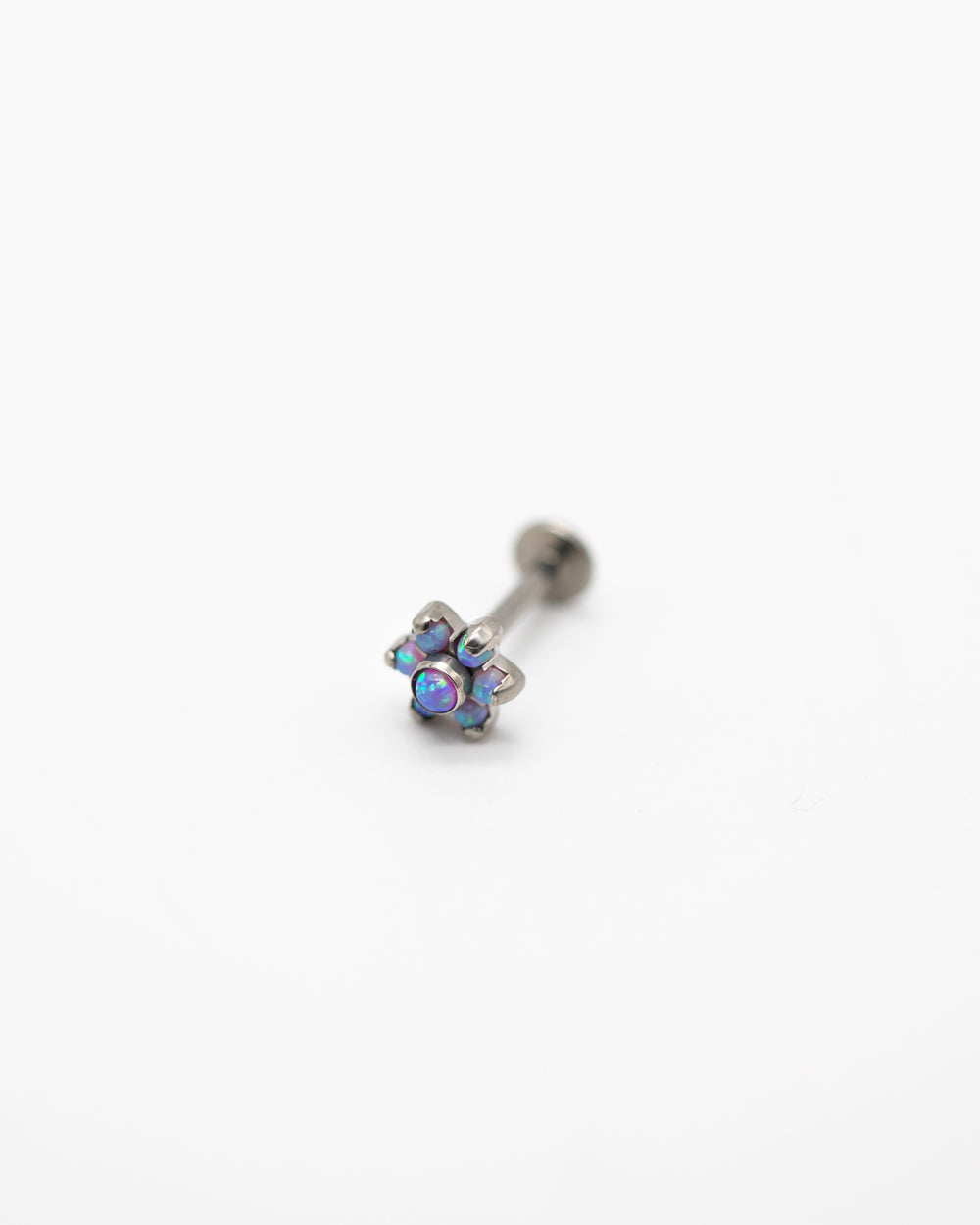 Titanium Internal Thread Opal Flower Labret Bar