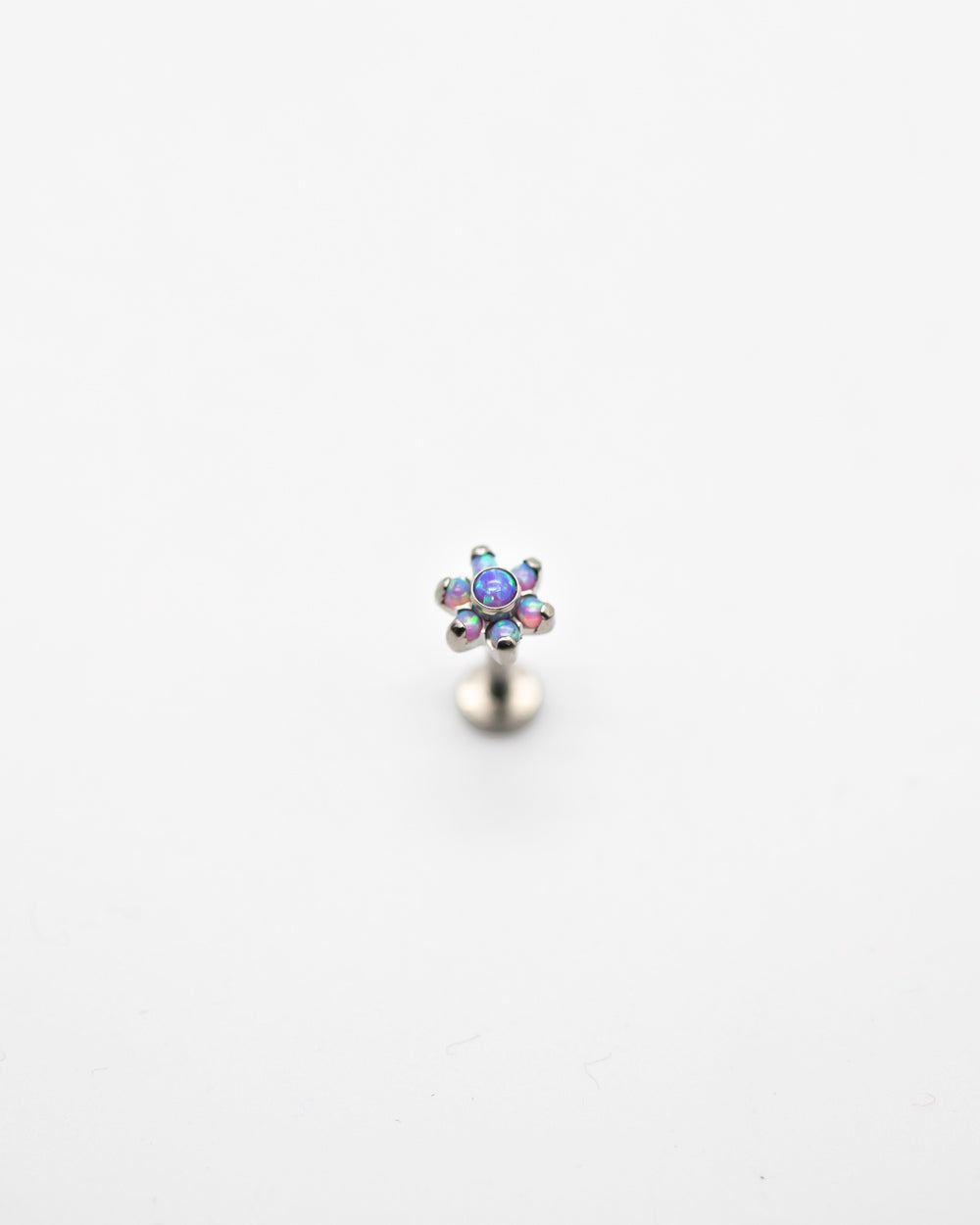 Titanium Internal Thread Opal Flower Labret Bar