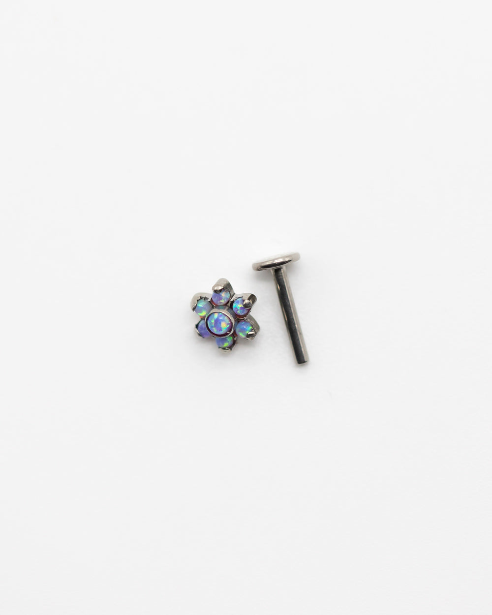 Titanium Internal Thread Opal Flower Labret Bar