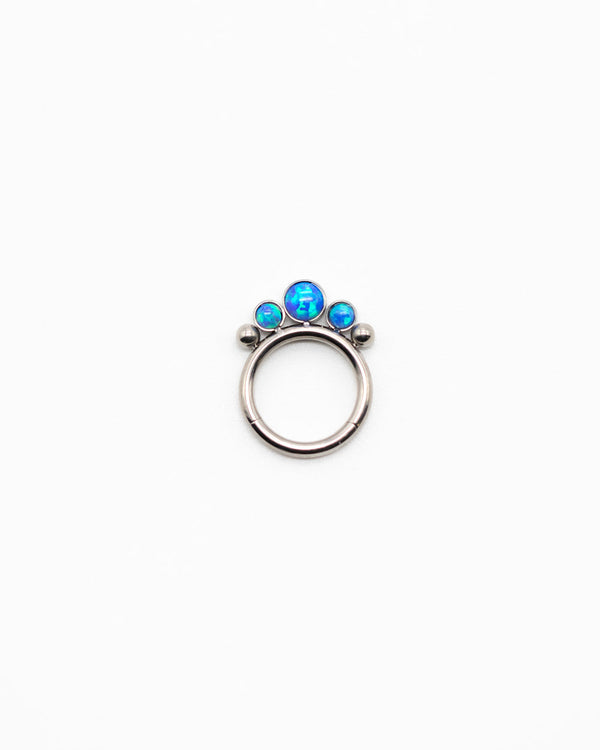 Blue Horizon Opal Hinged Titanium Ring