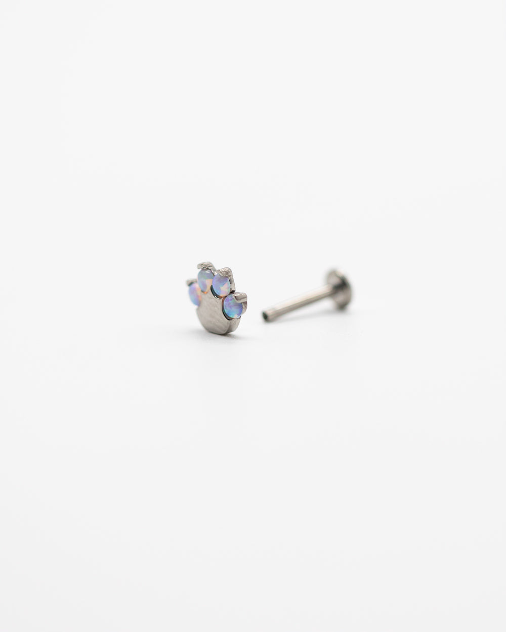 Titanium Internal Thread Opal Paw Labret Bar
