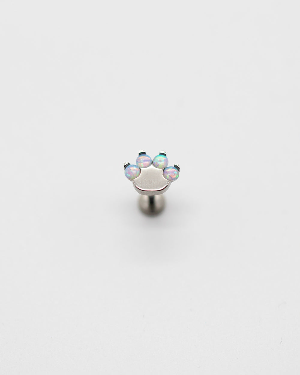 Titanium Internal Thread Opal Paw Labret Bar