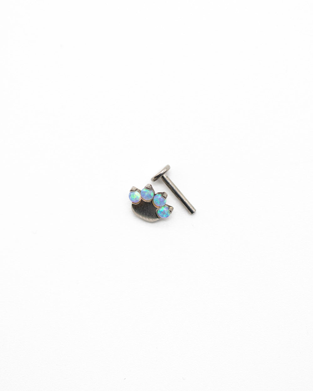 Titanium Internal Thread Opal Paw Labret Bar