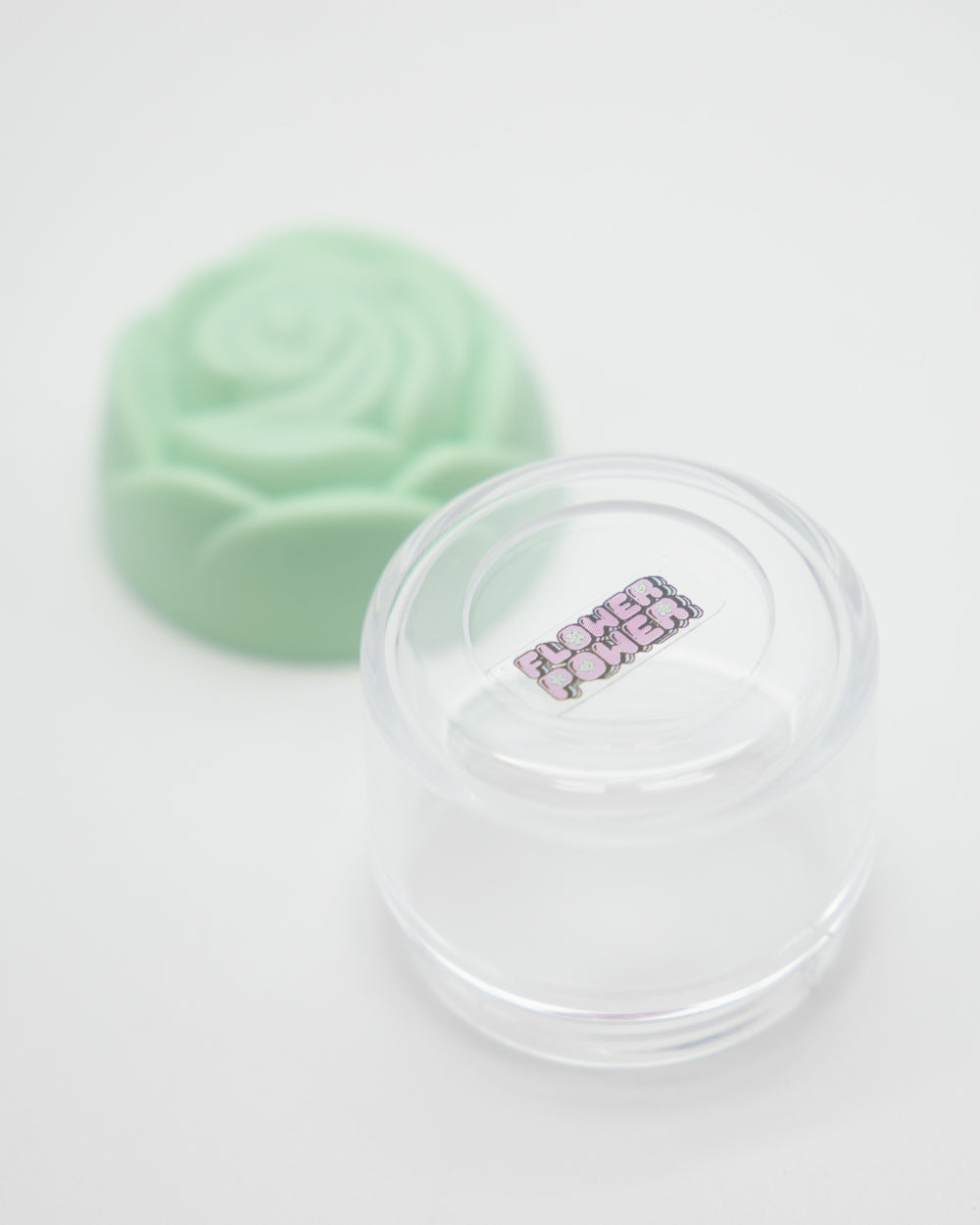 Rose Plastic Clear Container - Green