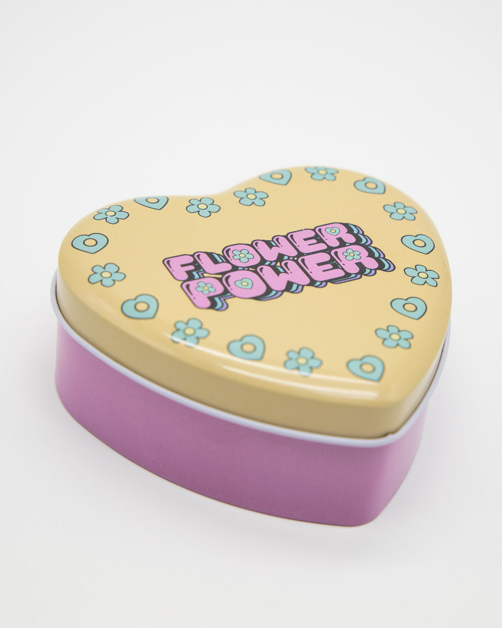 Flower Power Heart-Shaped Metal Tin