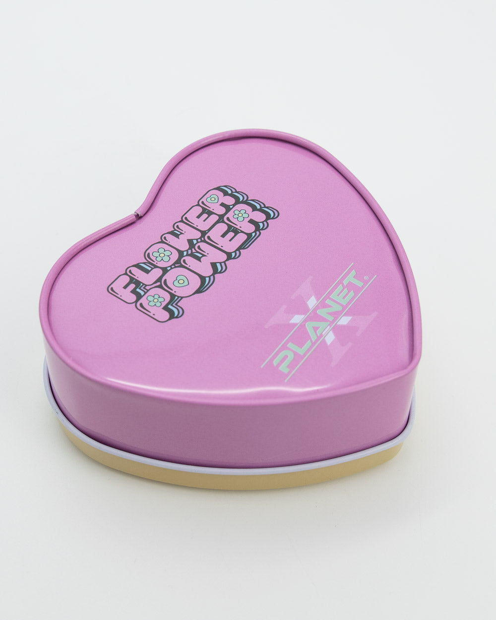 Flower Power Heart-Shaped Metal Tin