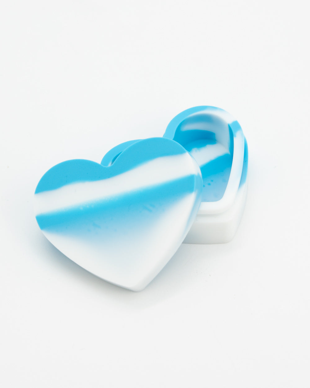 Heart Shaped Silicone Trinket Box - Blue & White