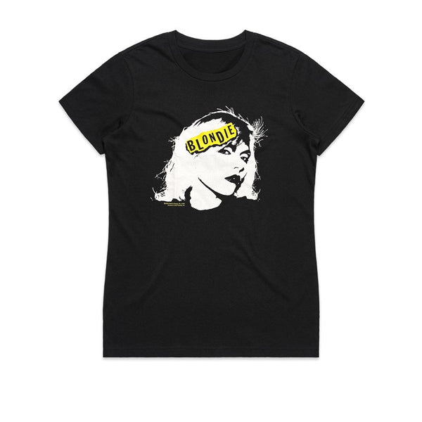 Blondie - Stencil Photo - Womens Black T-shirt (Limited Tour Item)