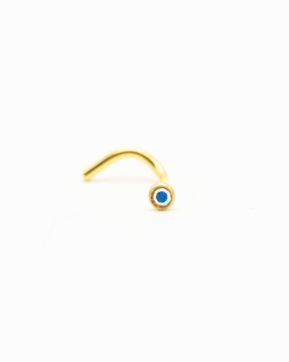 Aurora Borealis Bejewelled Gold Nose Stud