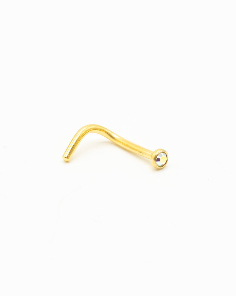 Aurora Borealis Bejewelled Gold Nose Stud