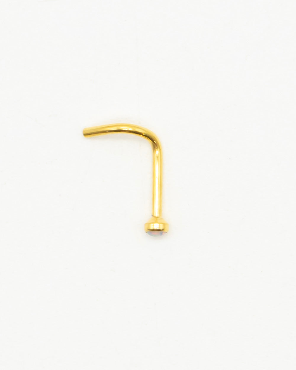 White Opal Bejewelled Gold Nose Stud