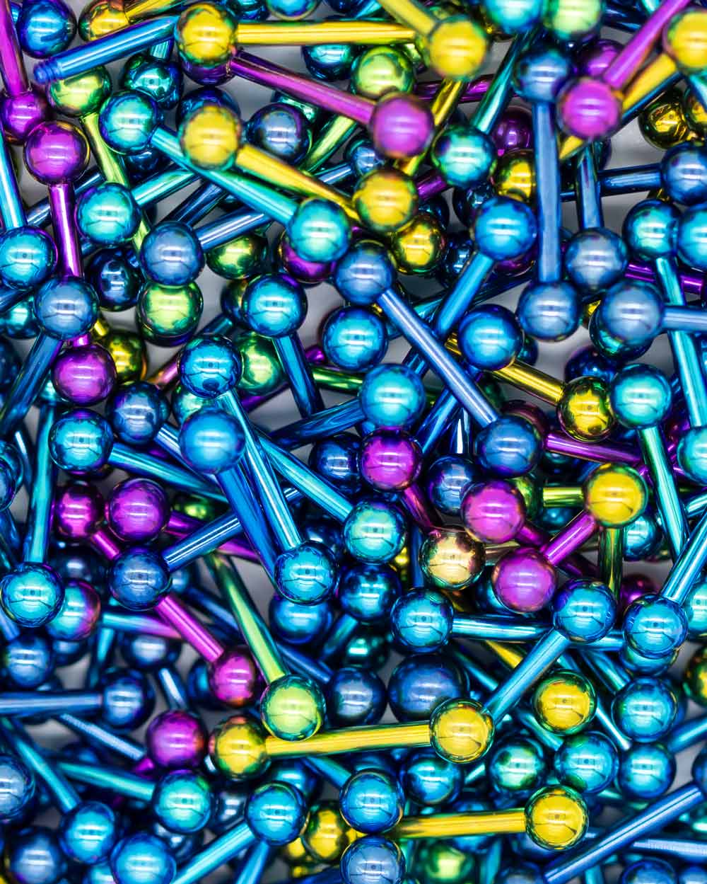 6 Pack: Coloured Titanium Straight Barbell