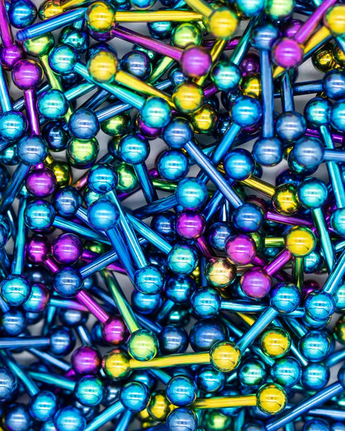 6 Pack: Coloured Titanium Straight Barbell