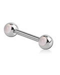 Silver Double Jewel Nipple Barbell - Opal
