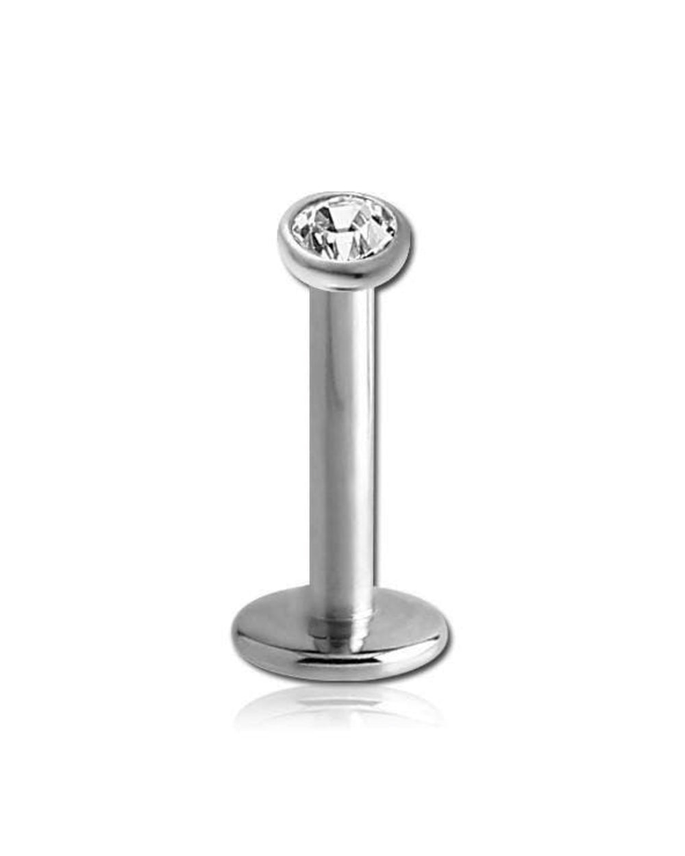 16 Gauge | Cz Titanium Internally Threaded Labret Stud