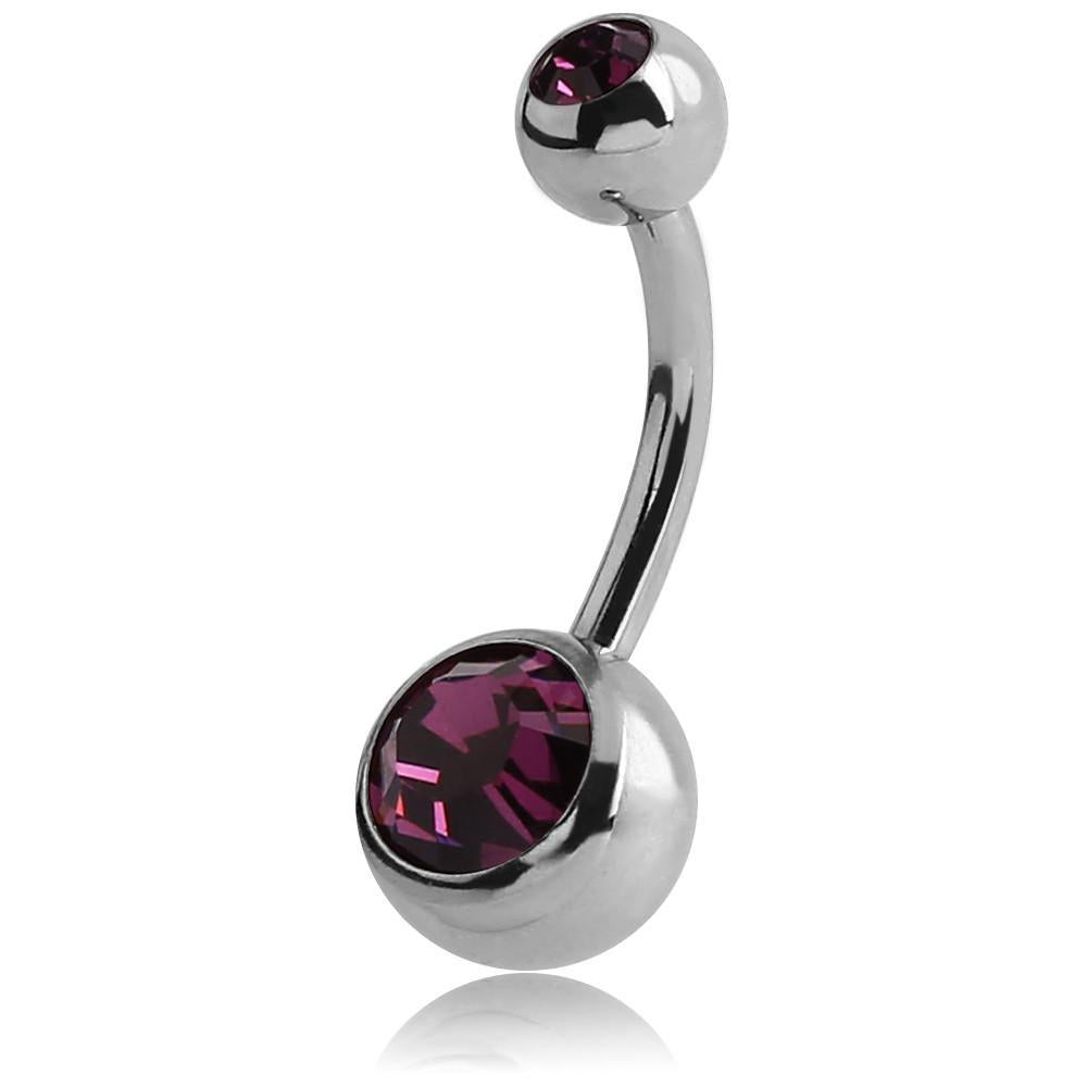 Surgical Steel Large Jewelled Navel Barbell