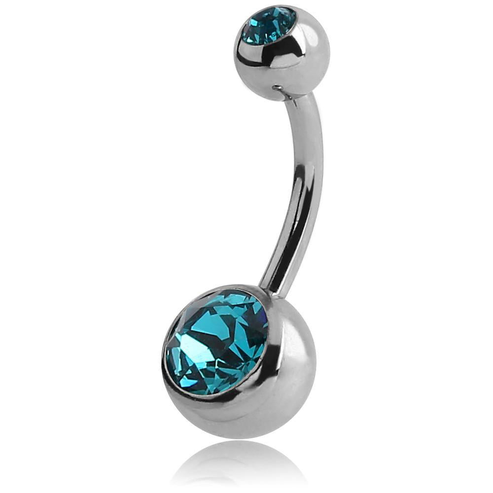 Surgical Steel Large Jewelled Navel Barbell