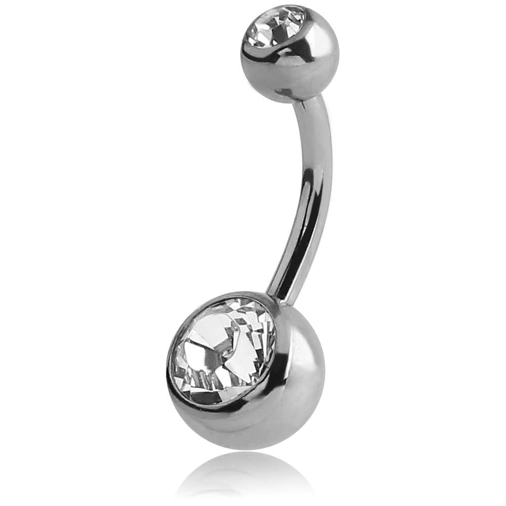 Surgical Steel Large Jewelled Navel Barbell