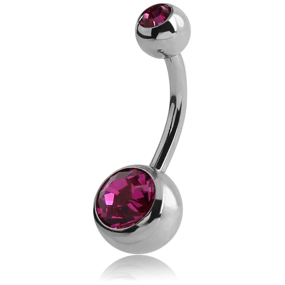 Surgical Steel Large Jewelled Navel Barbell