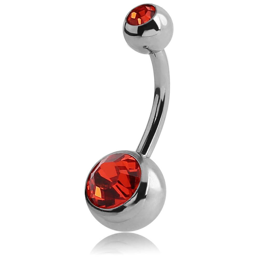 Surgical Steel Large Jewelled Navel Barbell