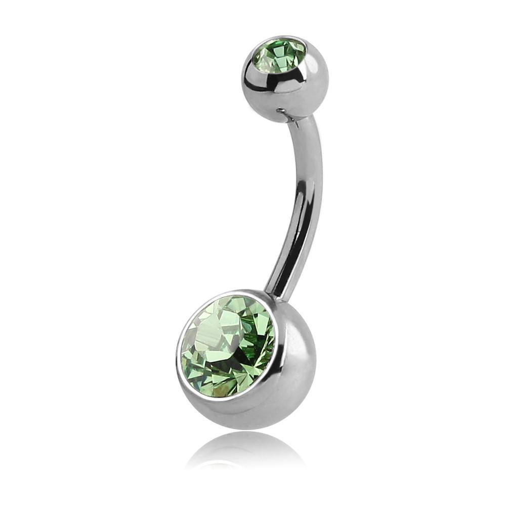 Surgical Steel Large Jewelled Navel Barbell