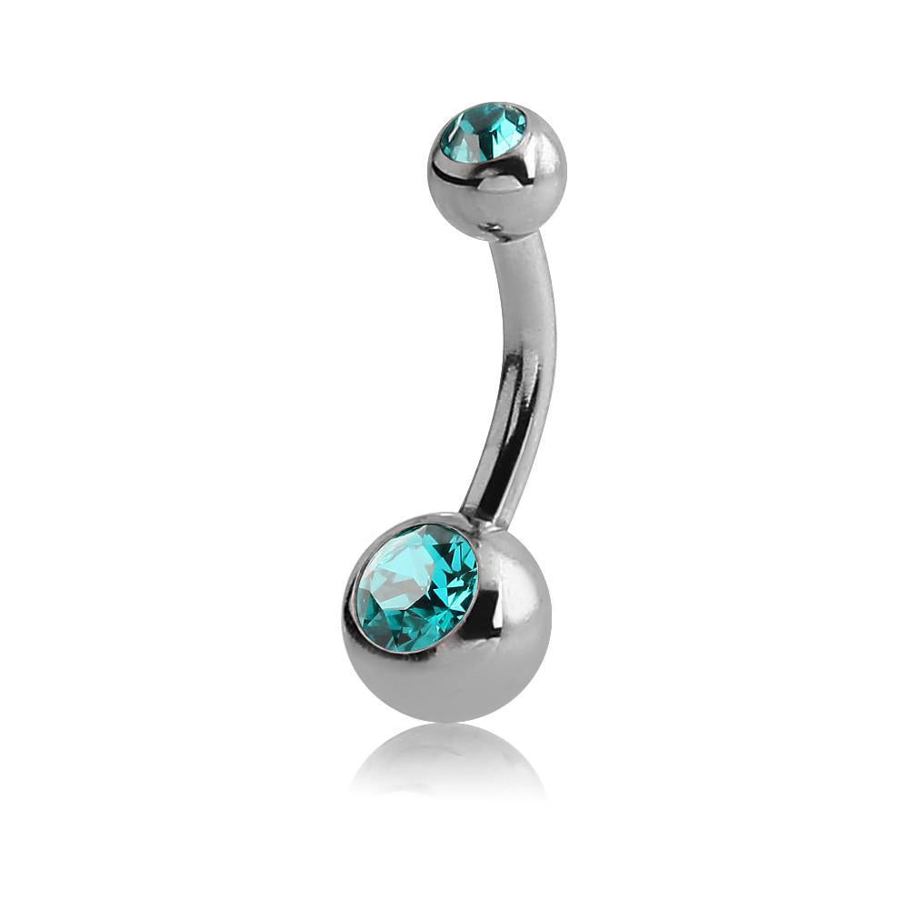 Surgical Steel Small Jewelled Navel Barbell