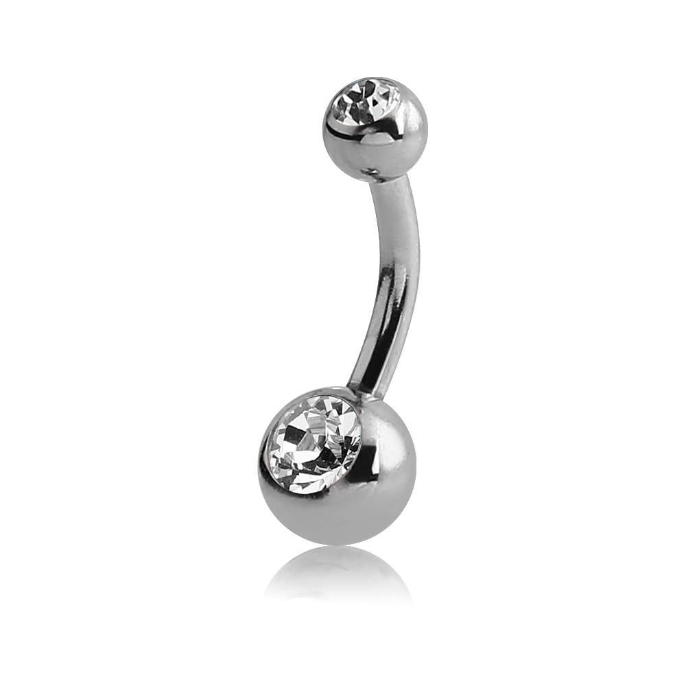 Surgical Steel Small Jewelled Navel Barbell
