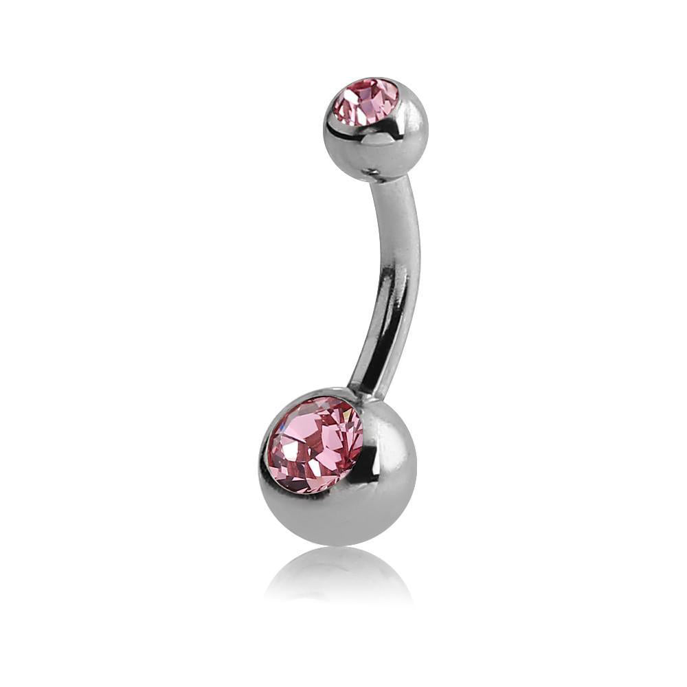 Surgical Steel Small Jewelled Navel Barbell
