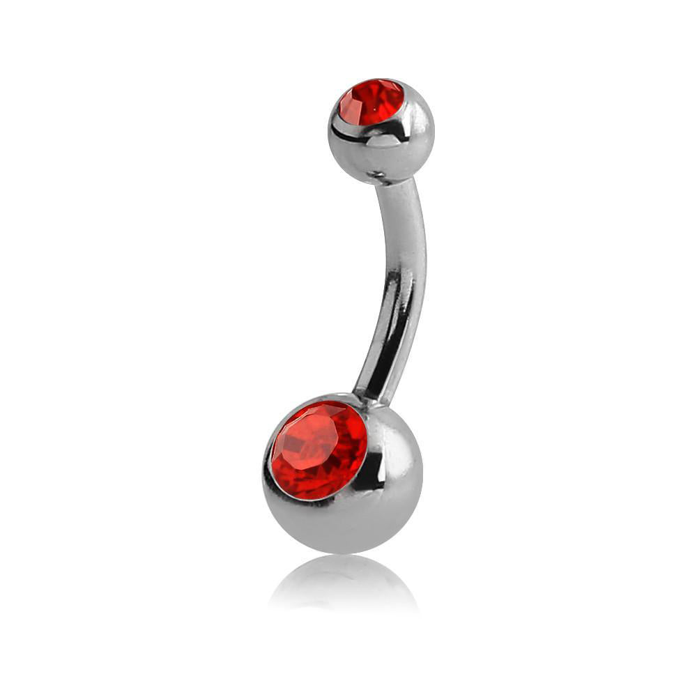 Surgical Steel Small Jewelled Navel Barbell
