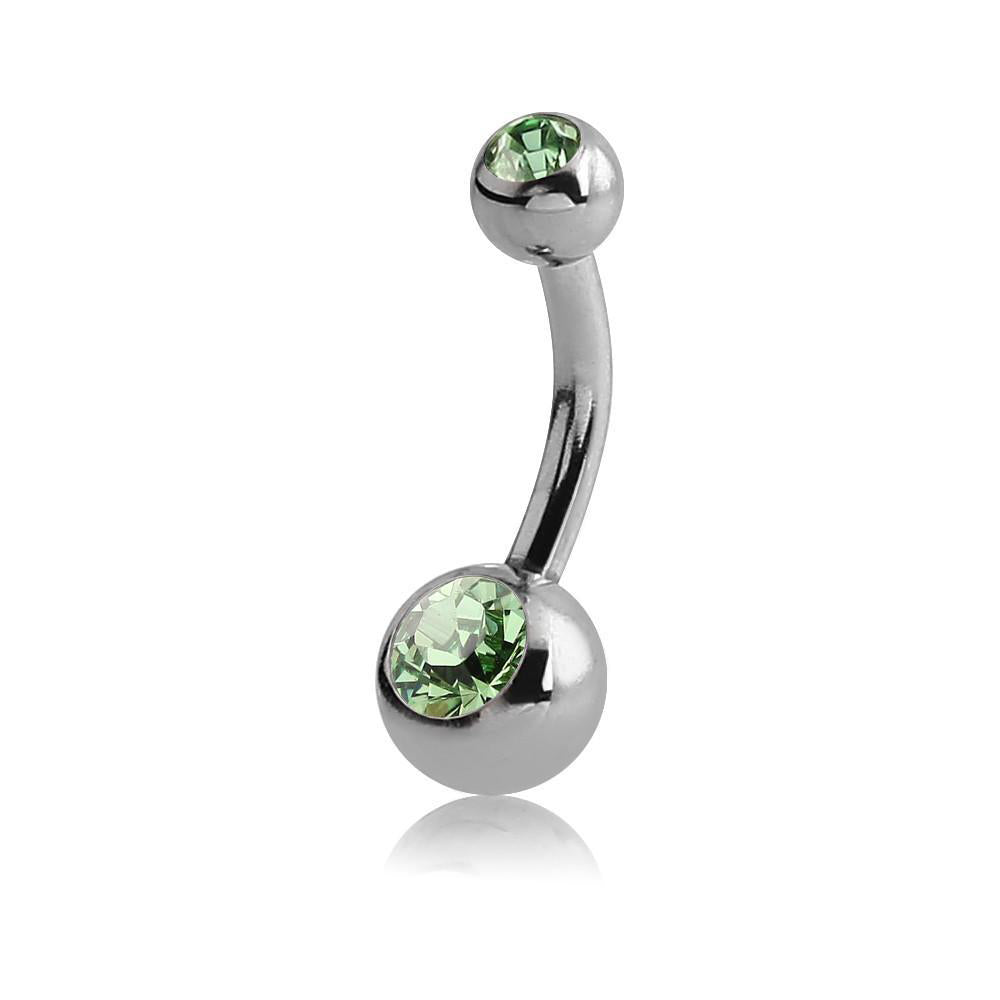 Surgical Steel Small Jewelled Navel Barbell