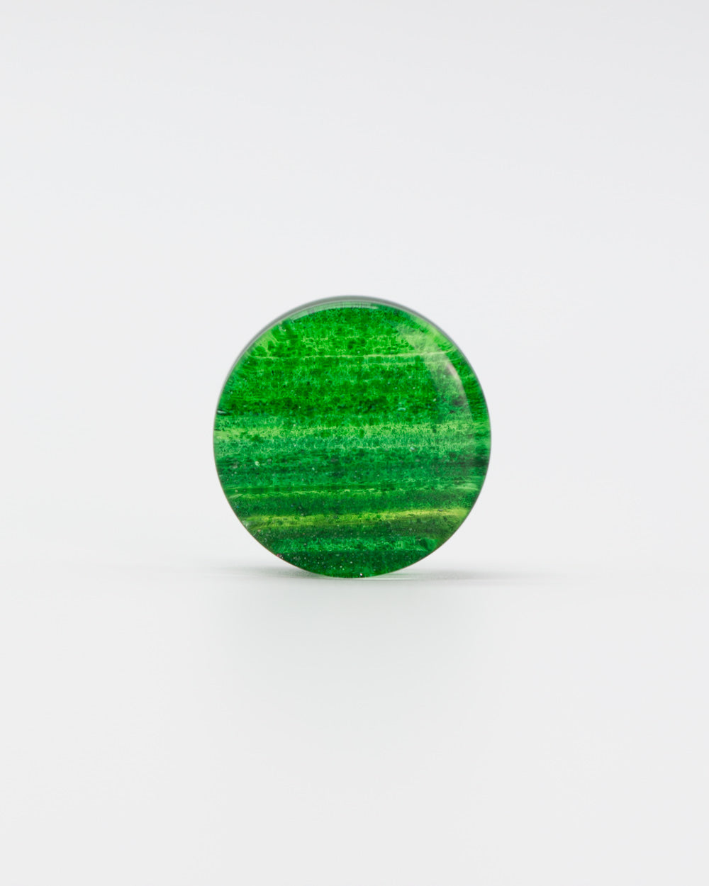 Double Flare Plug - Green Glaze Sparkle