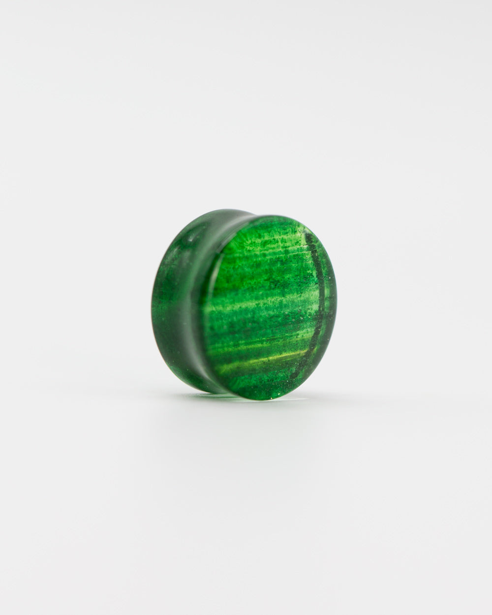Double Flare Plug - Green Glaze Sparkle