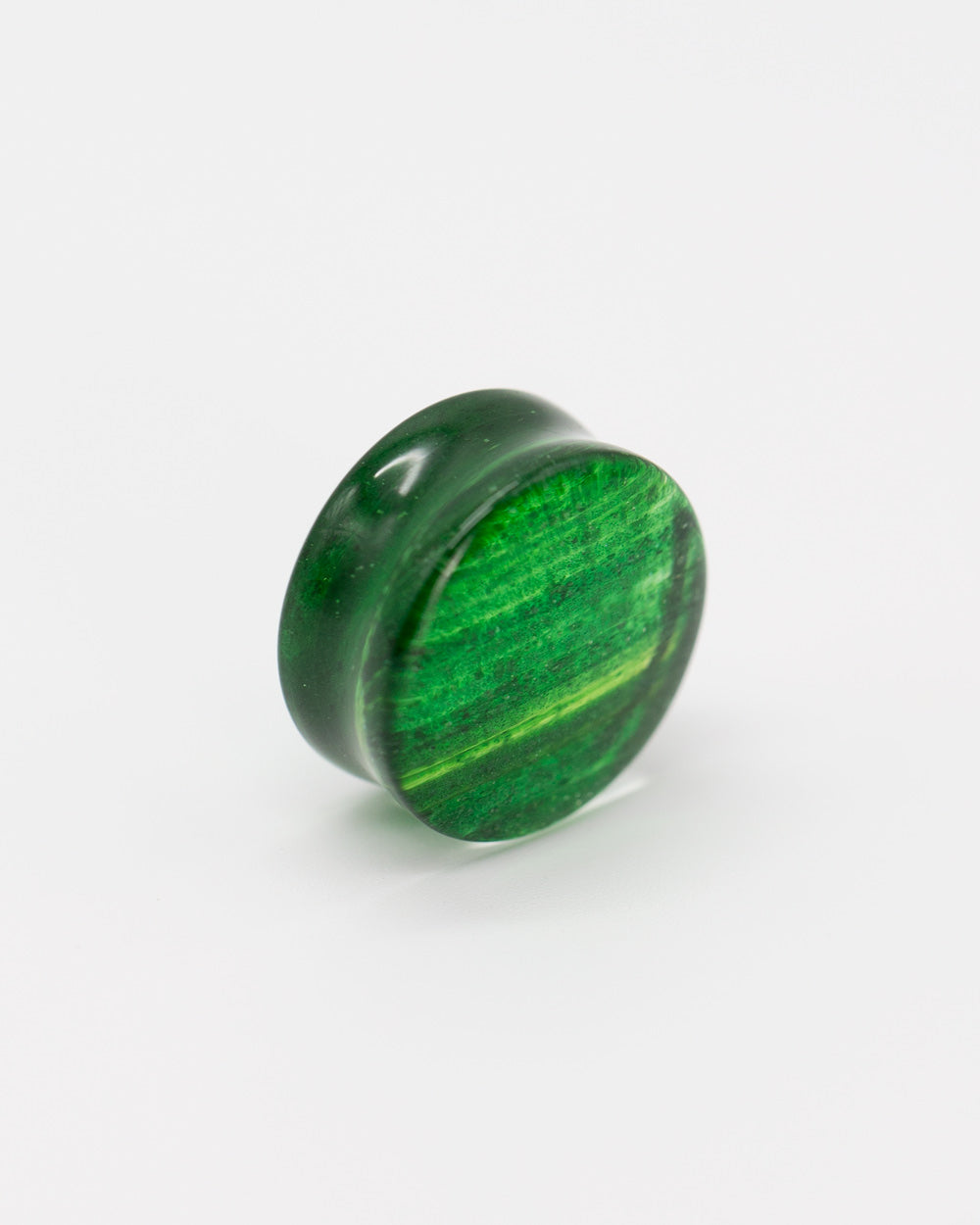 Double Flare Plug - Green Glaze Sparkle