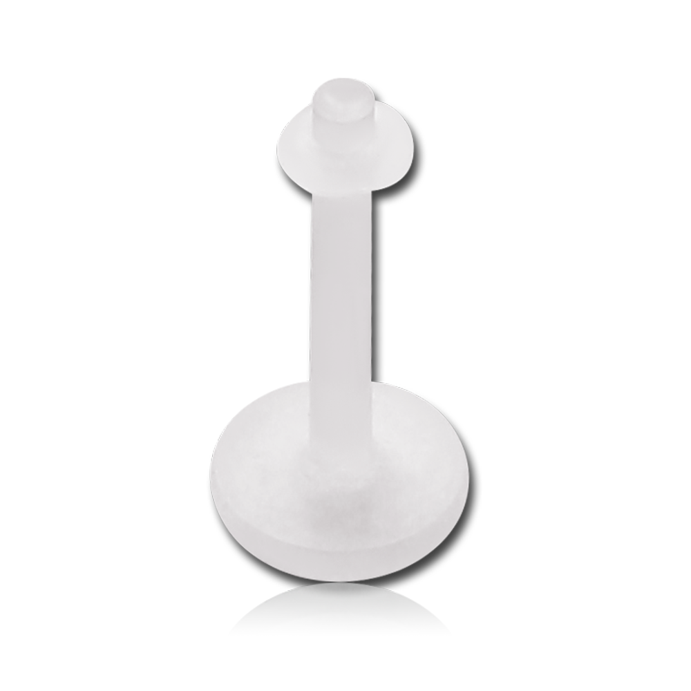 16 Gauge | Clear Bioplast Labret Bar