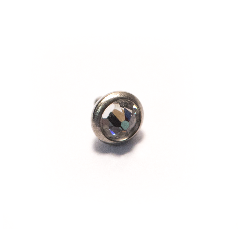 Clear Jewelled Titanium Dermal Top