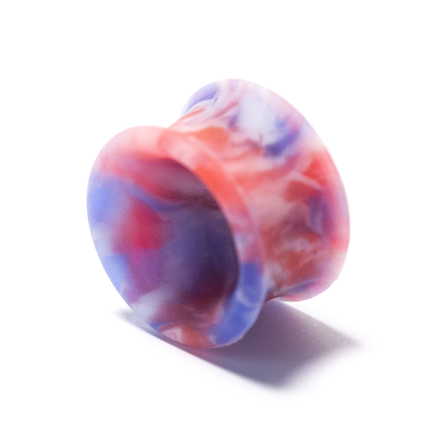 Tie Dye Double Flared Silicone Plug - Red & Blue